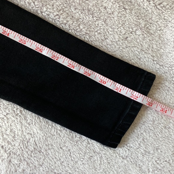 Black Denim Criss Cross Straps Open Back Overalls sz 25 - Picture 5 of 6